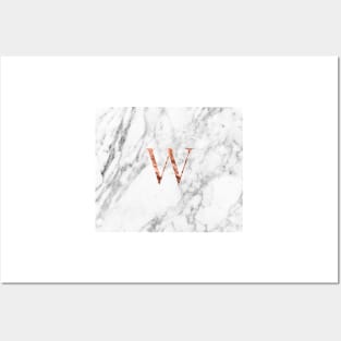 Monogram rose marble W Posters and Art